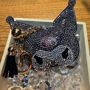 Sanrio Black and Pink Kuromi Keychain